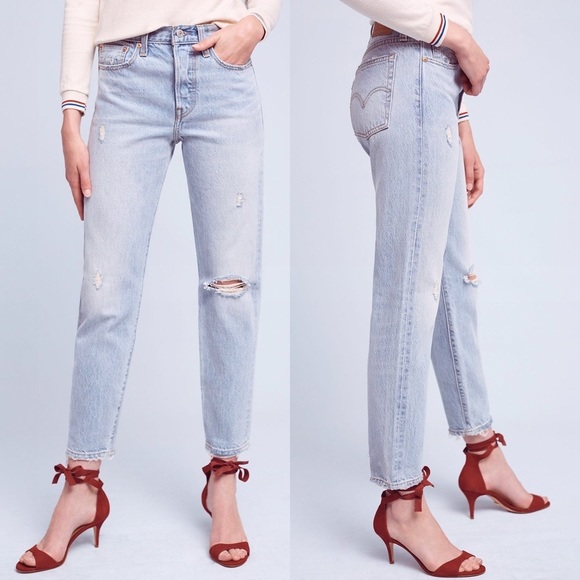 LEVI’S straight leg mom jean Wedgie Icon Selvedge Jeans in Desert Delta - Picture 2 of 12